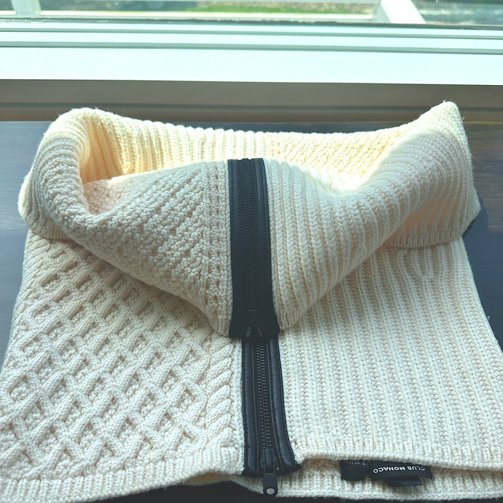 Club Monaco Cream Zip-Up Men's Sweater